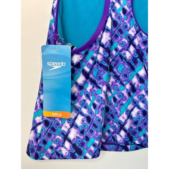 Speedo Girls Racerback Tankini Top Purple Size 16 New with tag - Picture 8 of 9